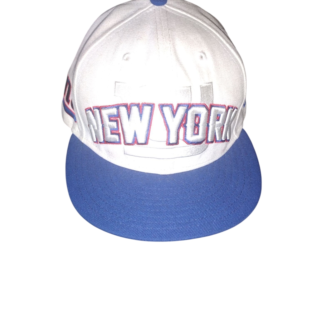 New Era Mens White and Blue New York Cap size